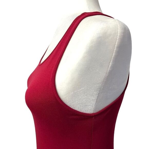 EILEEN FISHER Small Red Midi Fit & Flare Jersey Tank Dress - Picture 6 of 10